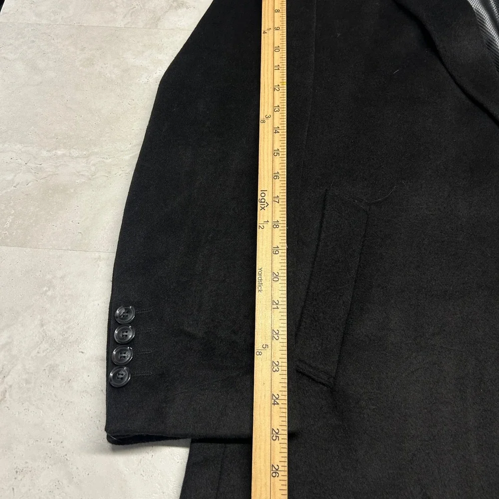 Vinci Philosophy Overcoat Black Mens 3XL Wool Cashmere Blend Long Dress Coat